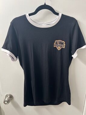 Sunnydale Slayers Black Ringer Tee with White Trim